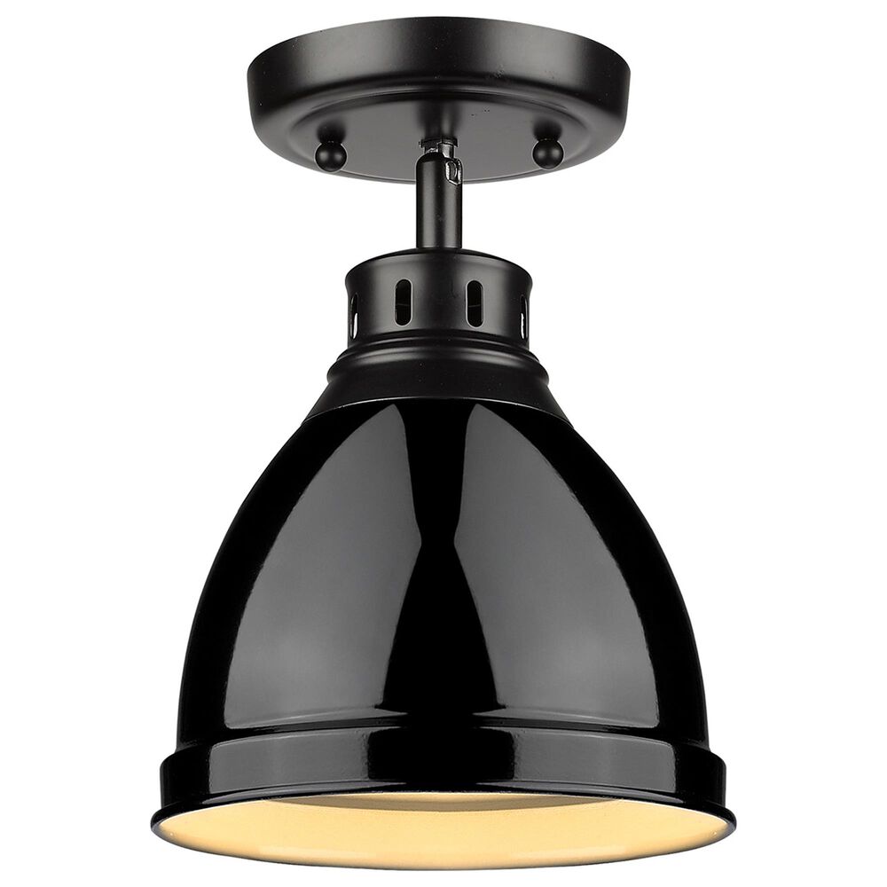 Golden Lighting Duncan Flush Mount in Matte Black and Glossy Black, , large