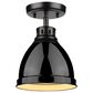 Golden Lighting Duncan Flush Mount in Matte Black and Glossy Black, , large