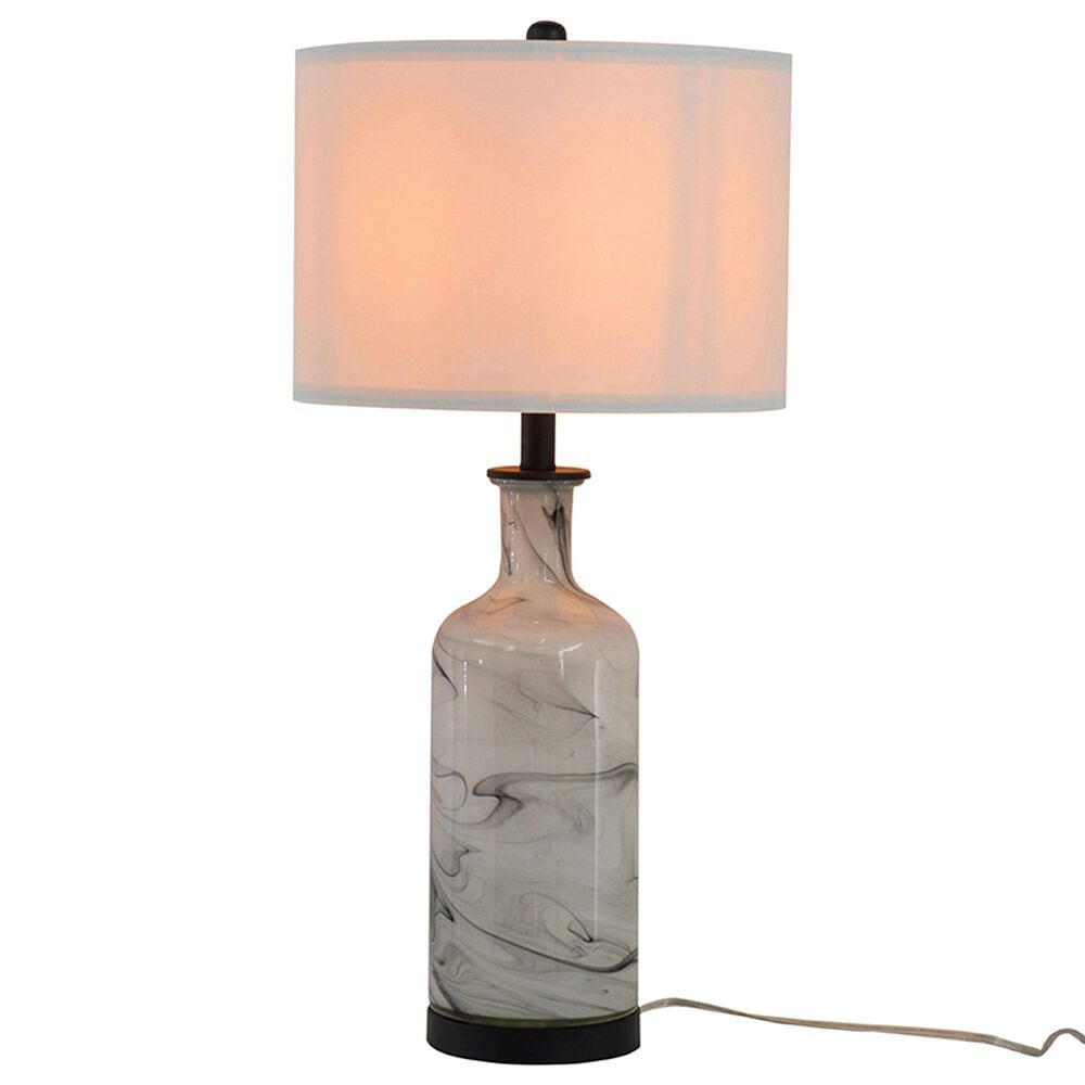 A&amp;B Home Sarris Swirl Table Lamp in Gray and White, , large