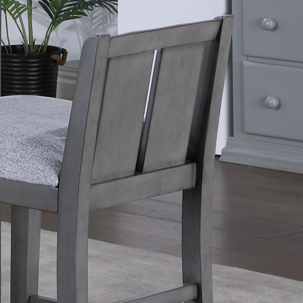 HOMLUX 3-Piece Counter Height Dining Set with Shelves and 2-Chair in Gray, , large