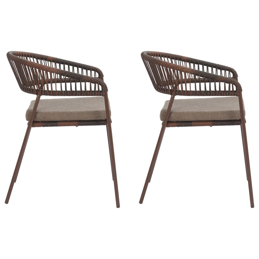 Zuo Modern Skye Outdoor Dining Chair in Brown (Set of 2), , large