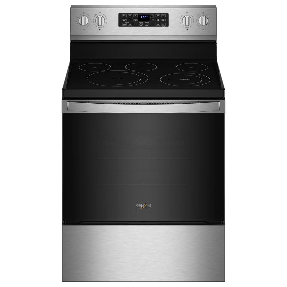 Whirlpool 2-Piece Kitchen Package with 5.3 Cu. Ft. Freestanding Electric Range and Microwave in Fingerprint Resistant Stainless Steel, , large