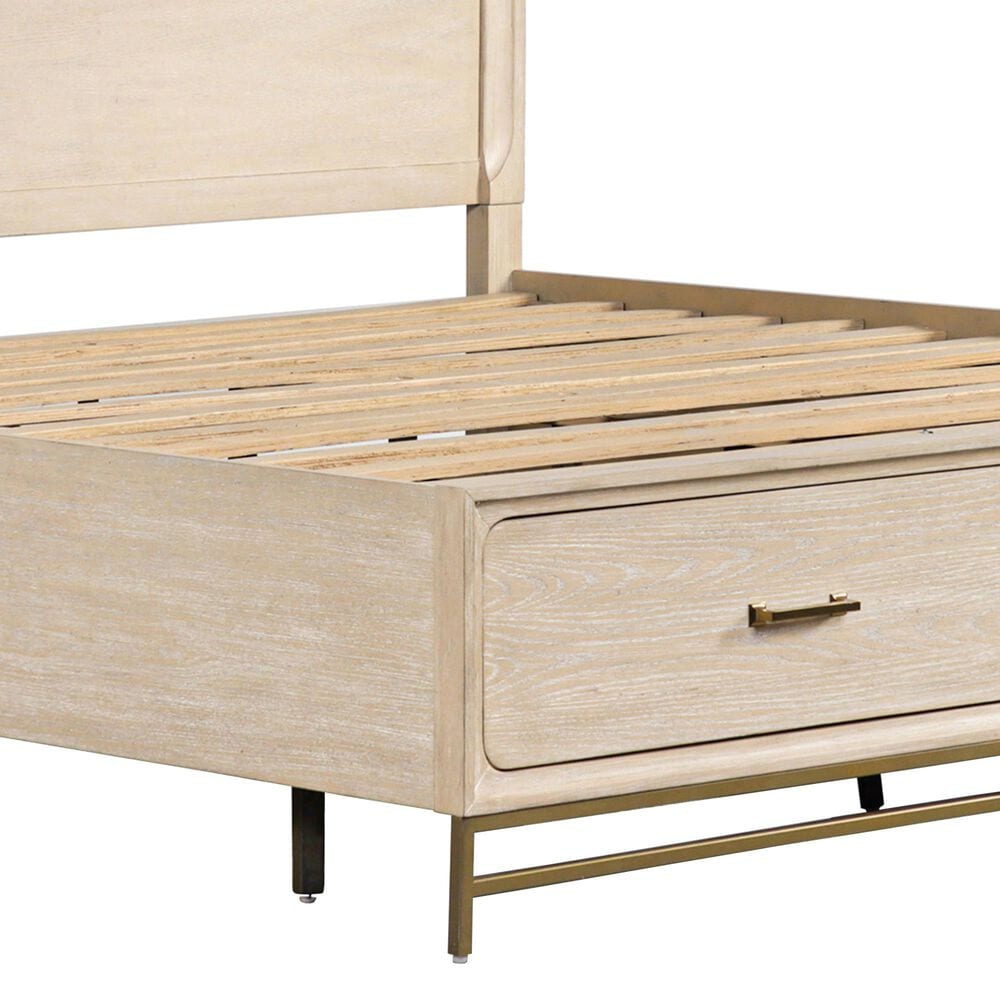 Furniture of America Sandnes King Platform Bed in Light Oak and Bronze, , large
