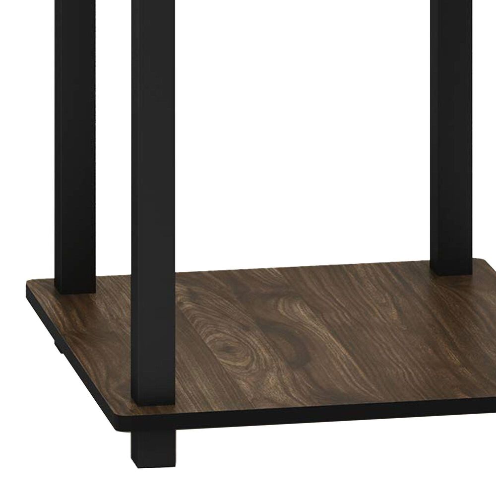 HOMLUX 2-Tier End Table in Columbia Walnut and Black (Set of 2), , large