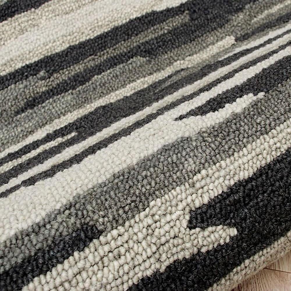 L&amp;R Resources Sinuous Distressed Cabin Camouflage 6&#39; Round Black and Gray Area Rug, , large