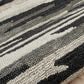 L&R Resources Sinuous Distressed Cabin Camouflage 6" Round Black and Gray Area Rug, , large