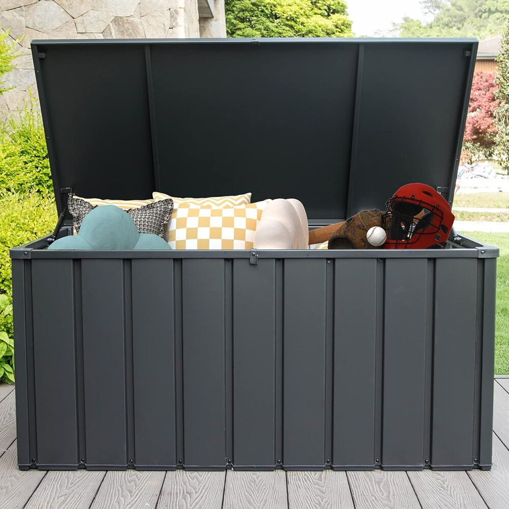 HOMLUX 150-Gallon Outdoor Waterproof Storage Deck Box in Dark Gray, , large