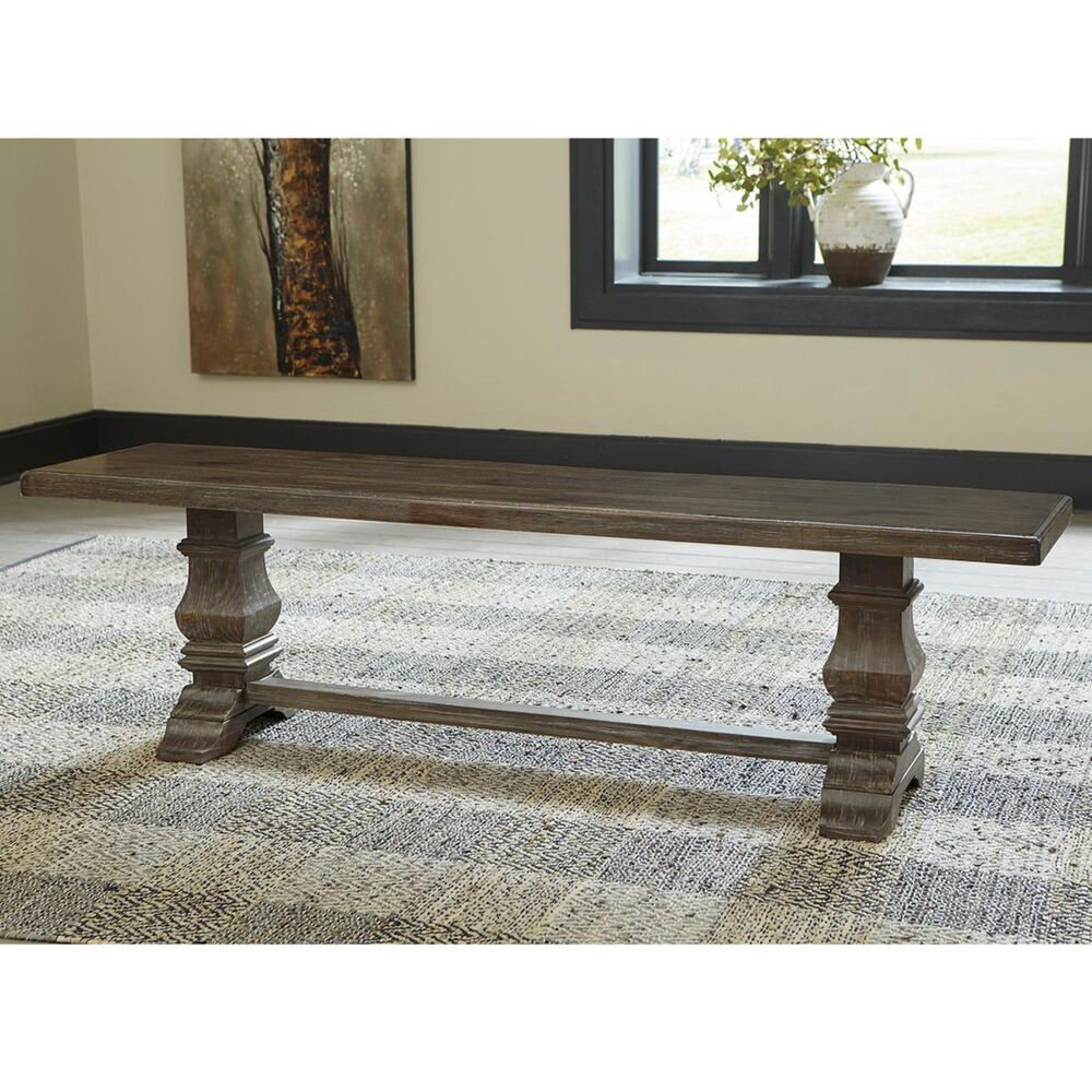 Signature Design by Ashley Wyndahl Dining Height Bench in Rustic Brown, , large