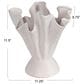 Creative Coop Stoneware Ruffled Vase with Reactive Glaze in Matte Cream, , large