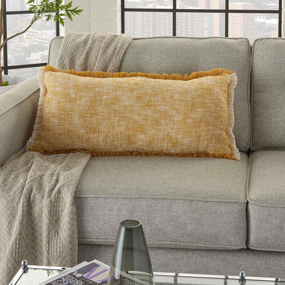 Nourison Life Styles 14&quot; x 30&quot; Pillow in Mustard, , large
