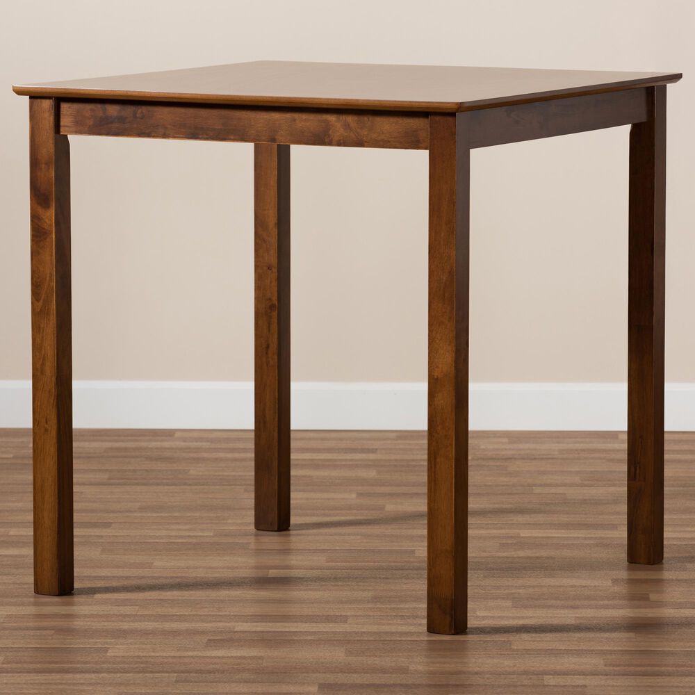 Baxton Studio Lenoir Counter Height Pub Table in Walnut Brown, , large