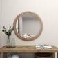 Maple and Jade 36" Bohemian Wall Mirror with Beaded Frame in Distressed Light Brown and White, , large
