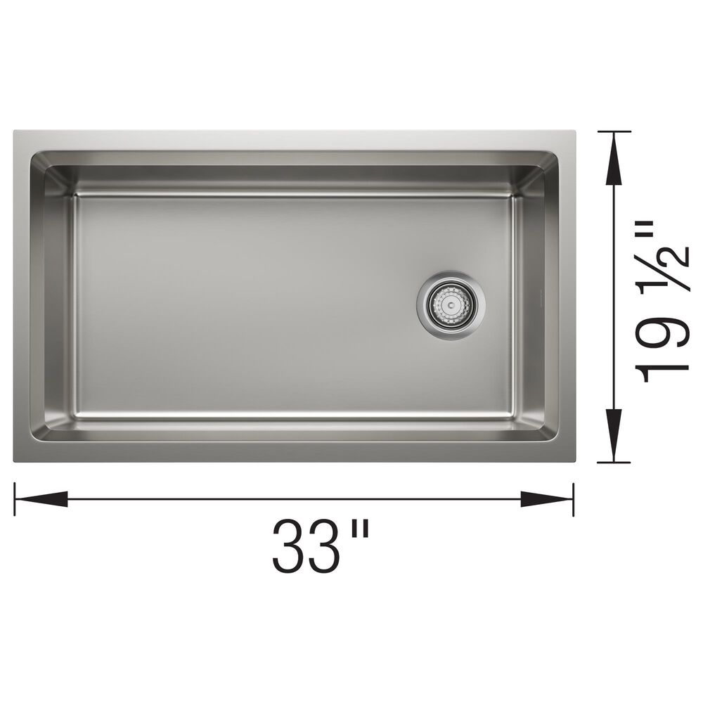 Blanco Inteos 33&quot; Undermount Single Bowl Kitchen Sink in Satin Polish, , large