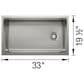 Blanco Inteos 33" Undermount Single Bowl Kitchen Sink in Satin Polish, , large