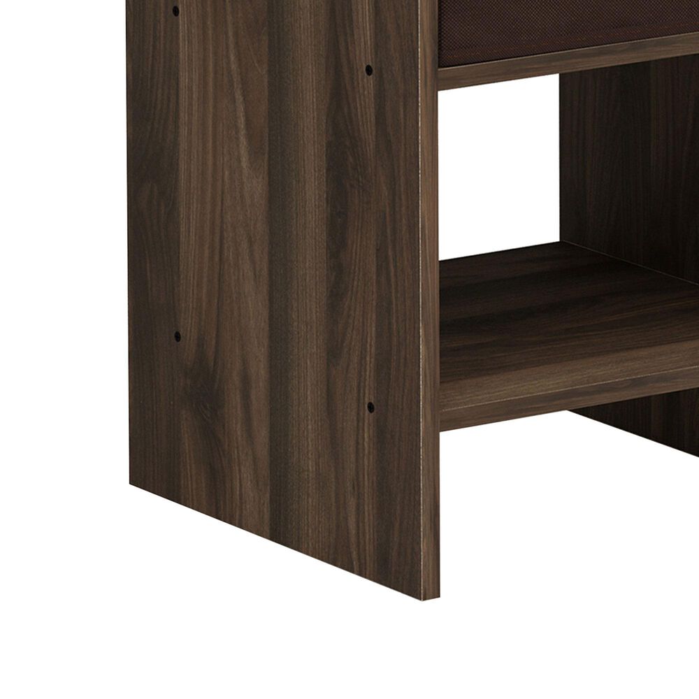 HOMLUX 1-Drawer Modern Nightstand with Open Shelf in Columbia Walnut, , large