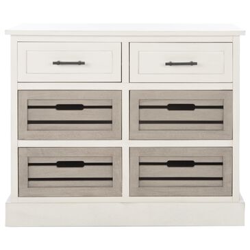 Safavieh Lydia 6-Drawer Chest in Distressed White/Greige, , large