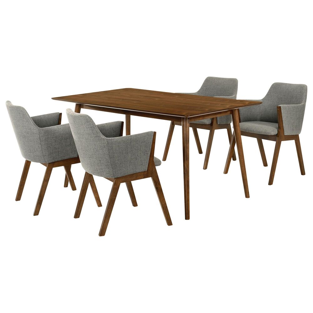 Blue River Westmont and Renzo 5-Piece Dining Set with Charcoal Cushion in Walnut, , large