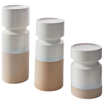 Ashley Hurston 3-Piece Candle Holder Set in Brown and Ivory, , large