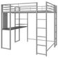 DHP Abode Full Metal Loft Bed with Desk in Silver, , large