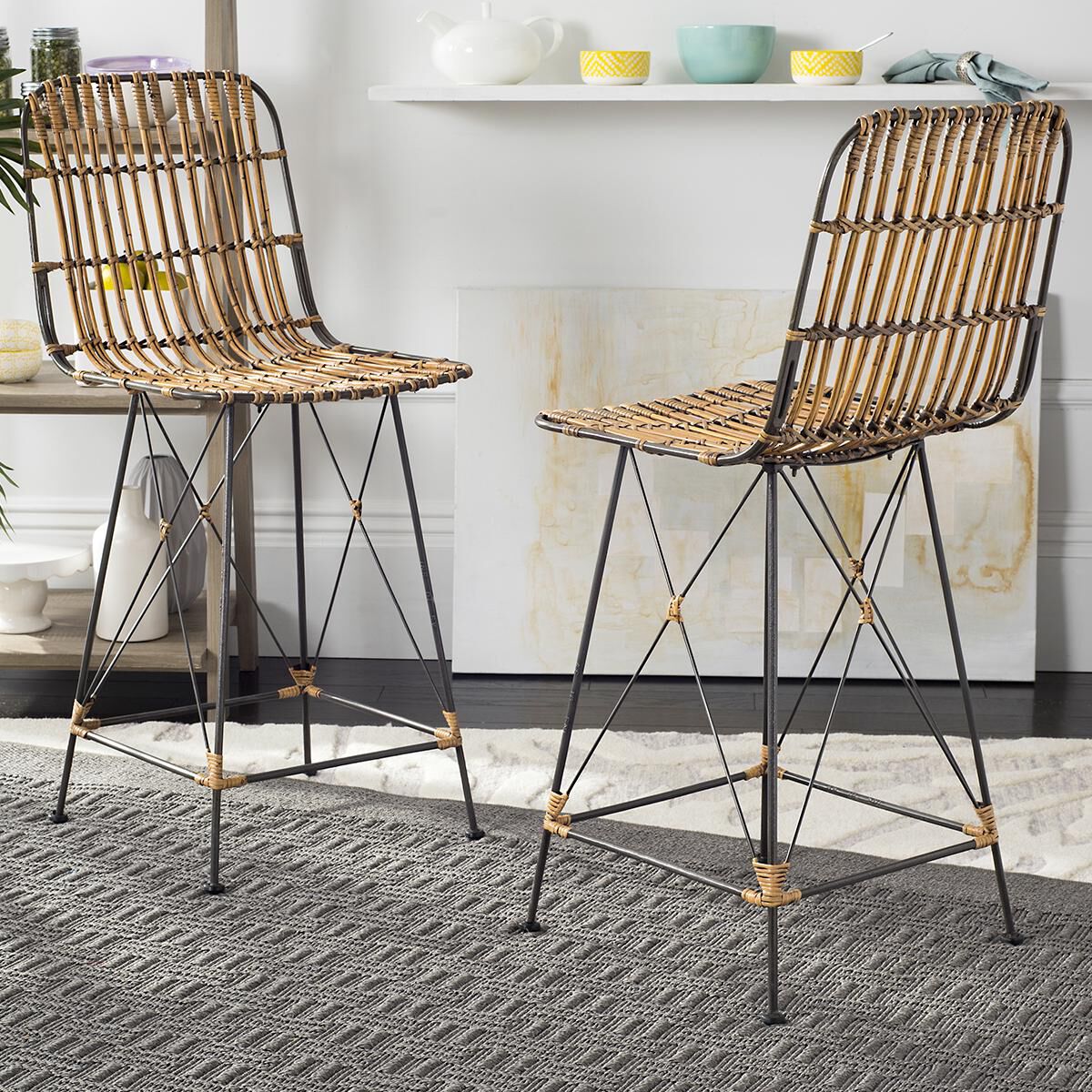 Safavieh rattan counter discount stool