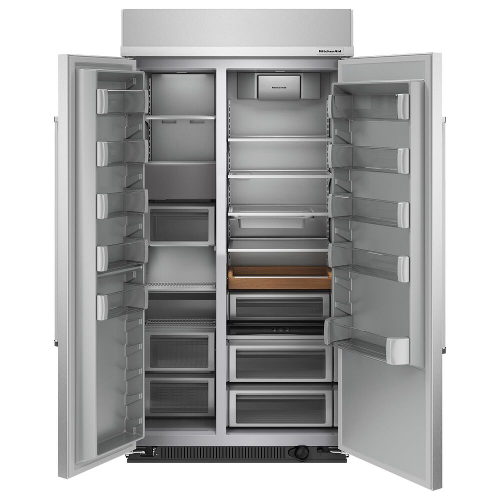 KitchenAid 25.5 Cu. Ft. Side By Side Built-In Refrigerator in Stainless Steel and PrintShield, , large