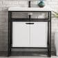 James Martin Vanities Boston 31.5" Single White Door Bathroom Vanity in Matte Black with 3 cm White Glossy Resin Countertop and Rectangular Sink, , large