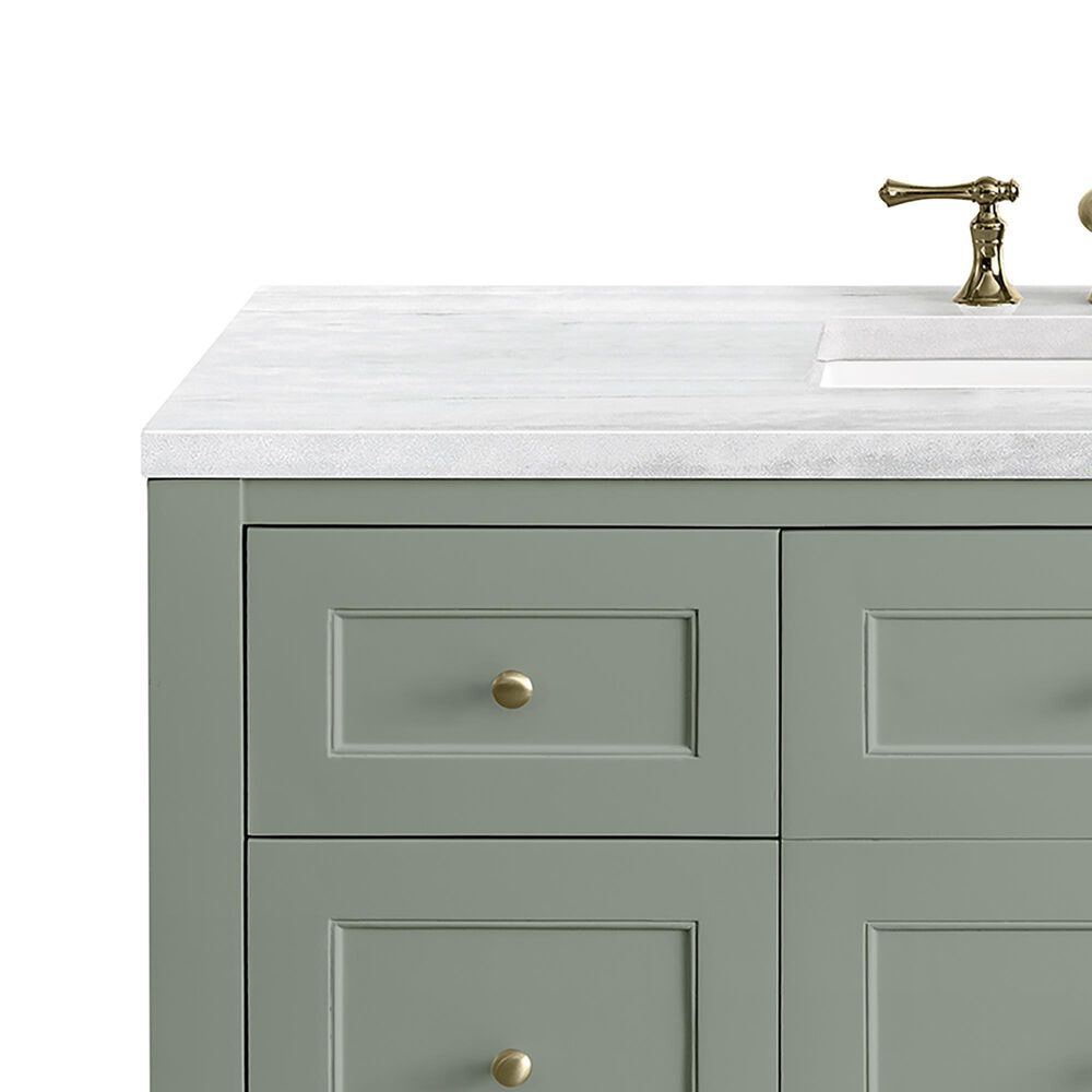 James Martin Vanities Breckenridge 48&quot; Single Bathroom Vanity in Bright White with 3 cm Arctic Fall Solid Surface Top and Rectangular Sink, , large