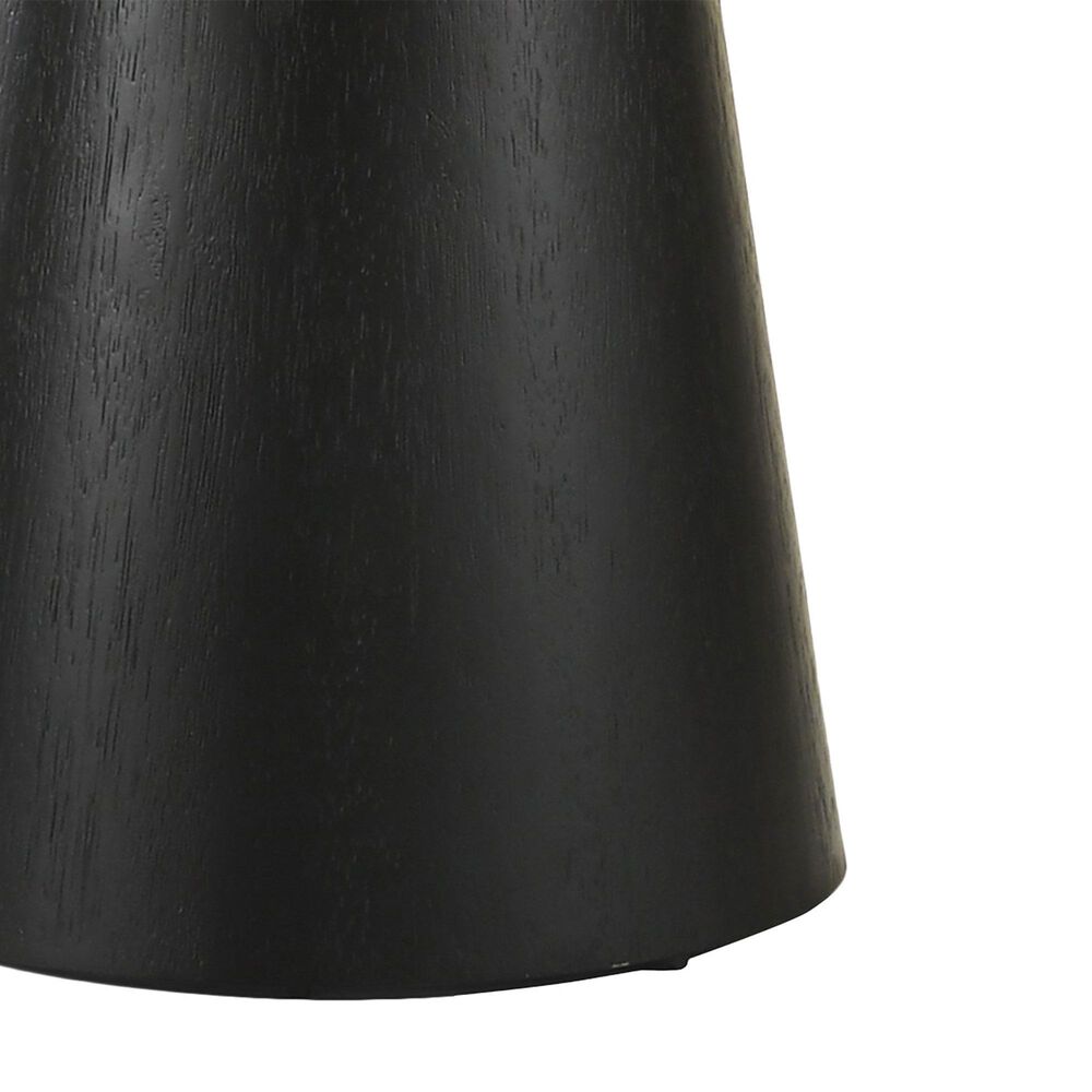 HOMLUX 22"W Round End Table with Natural Wood Grain in Ebony Black, , large