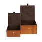 Maple and Jade 9.9" 2-Piece Handmade Storage Decorative Box Set in Brown, , large