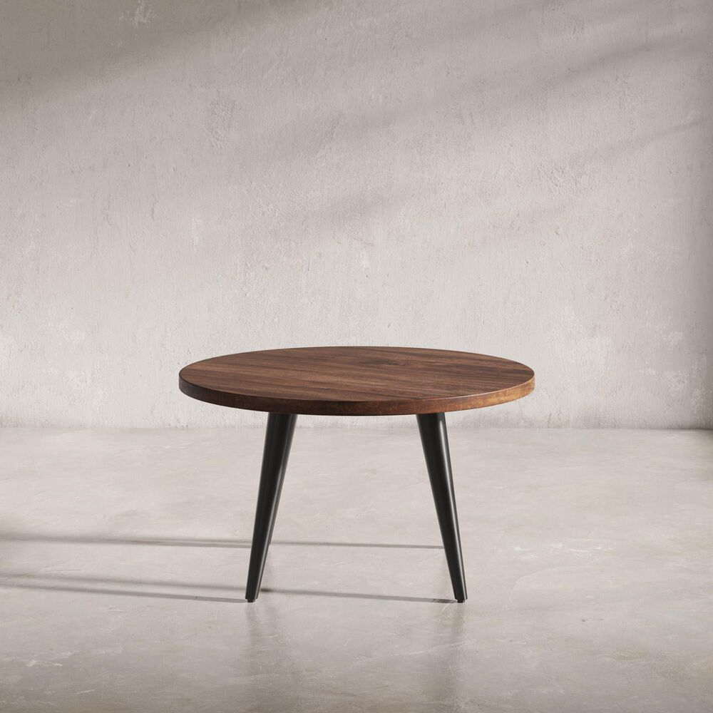 Waltham Prelude Round Cocktail Table in Walnut, , large