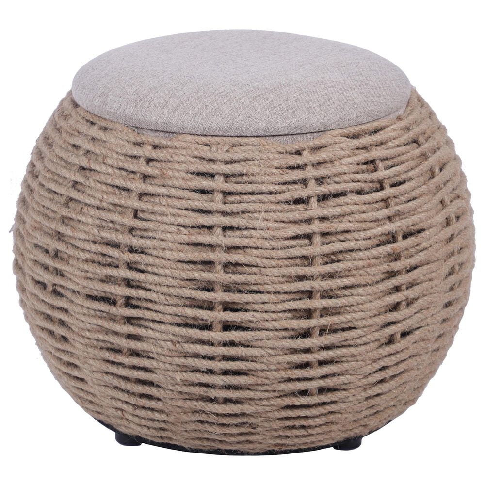 Rta Products Woven Storage Ottoman in Natural, , large