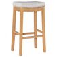Linon Home Decor Claridge Bar Stool with Striped Beige Cushion in Rustic Brown, , large