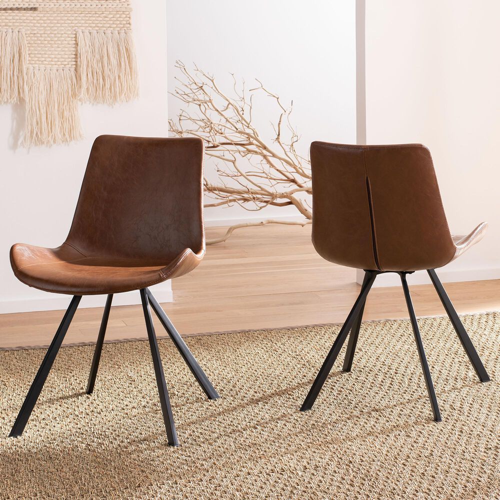 Safavieh Terra Accent Chair in Brown/Black (Set of 2), , large