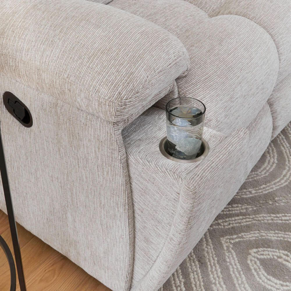 Simeon Collection Buster Manual Dual Reclining Sofa in Opal Taupe Velvet, , large