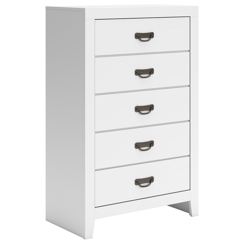 Ashley Binterglen 5-Piece King Panel Bedroom Set in White, , large
