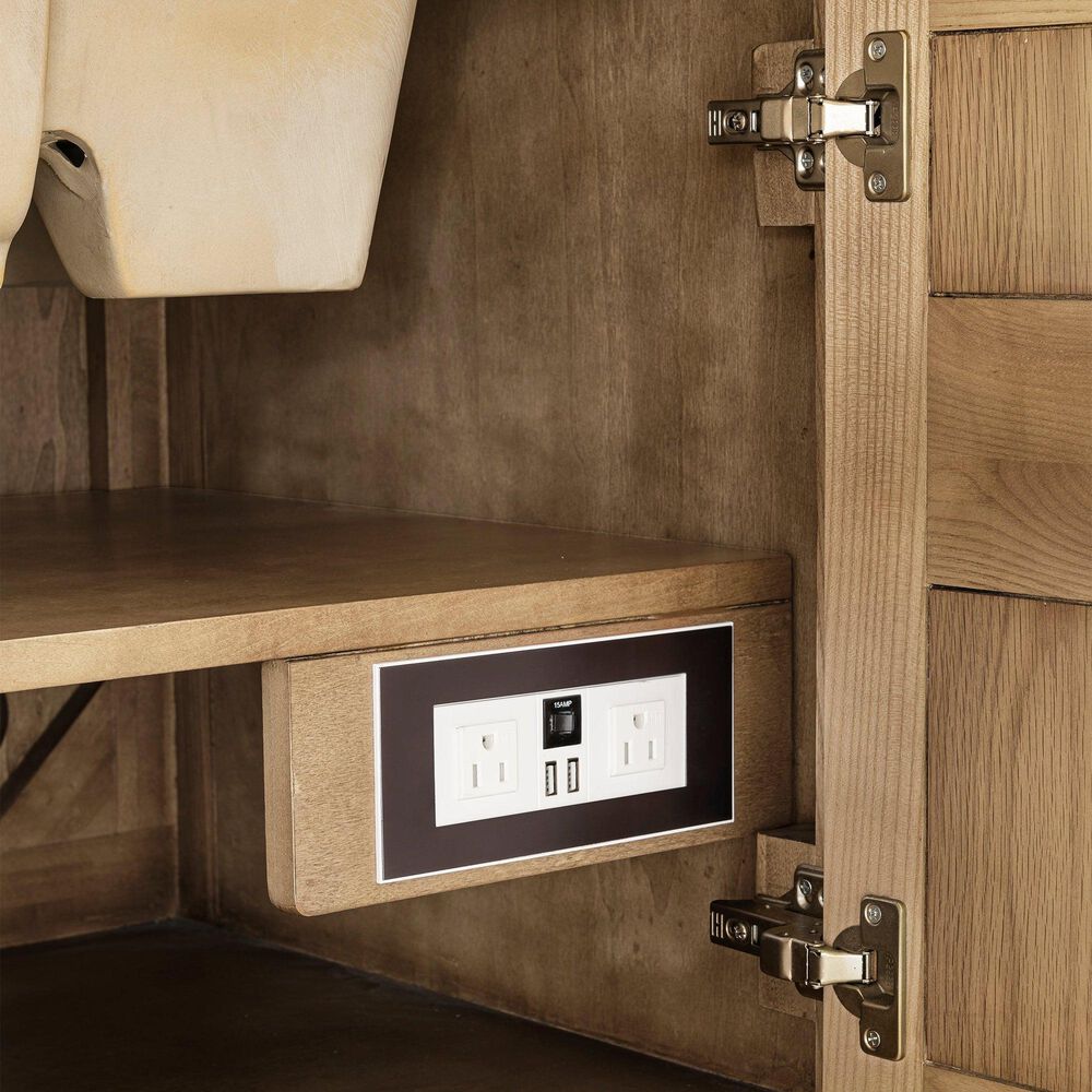 James Martin Vanities Breckenridge 30" Single Bathroom Vanity in Light Natural Oak with 3 cm White Zeus Quartz Top and Rectangular Sink, , large