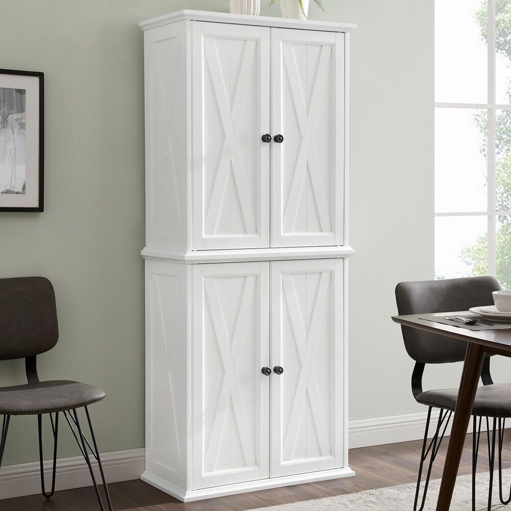 Crosley Furniture Clifton Tall Pantry in Distressed White, , large