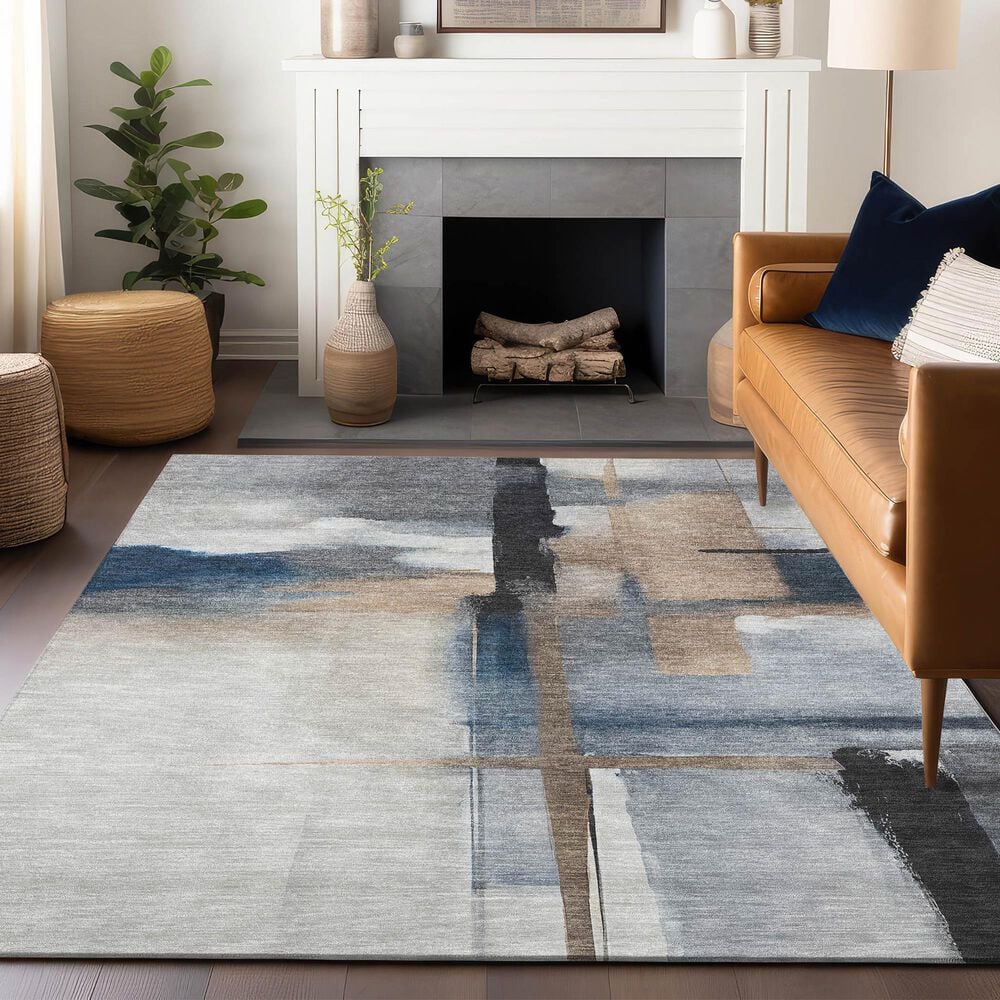 37B Ravenna RN9 9&#39; x 12&#39; Blue Area Rug, , large
