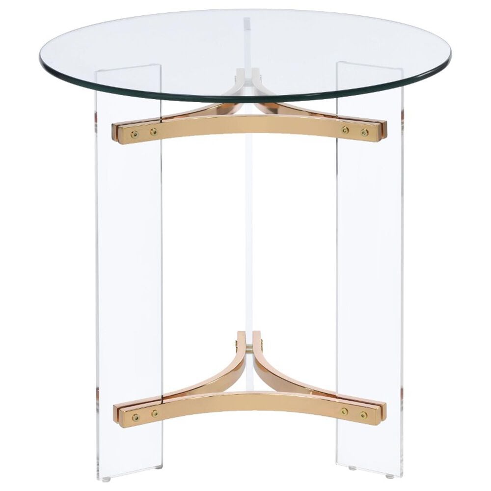 HOMLUX Sosi End Table in Clear and Gold, , large