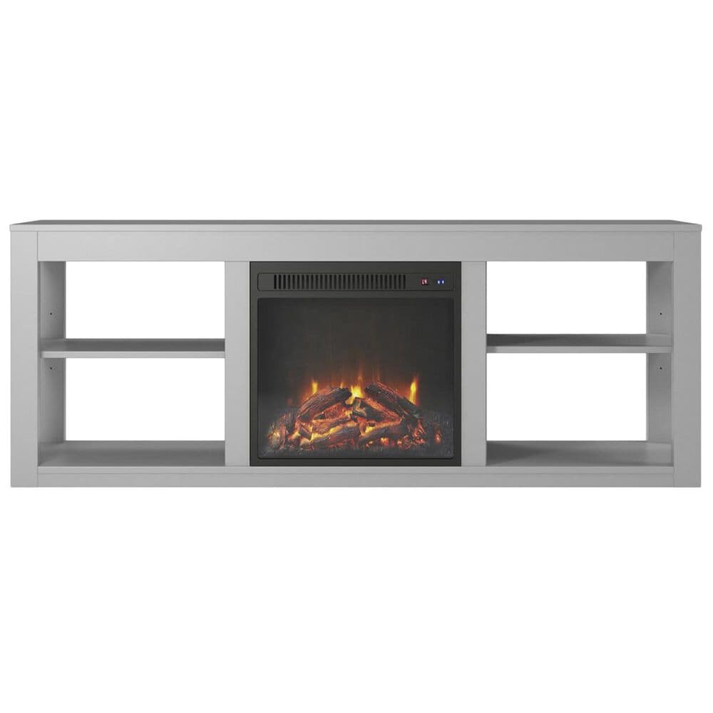 DHP Ira 65" TV Stand with Electric Fireplace in Dove Gray, , large