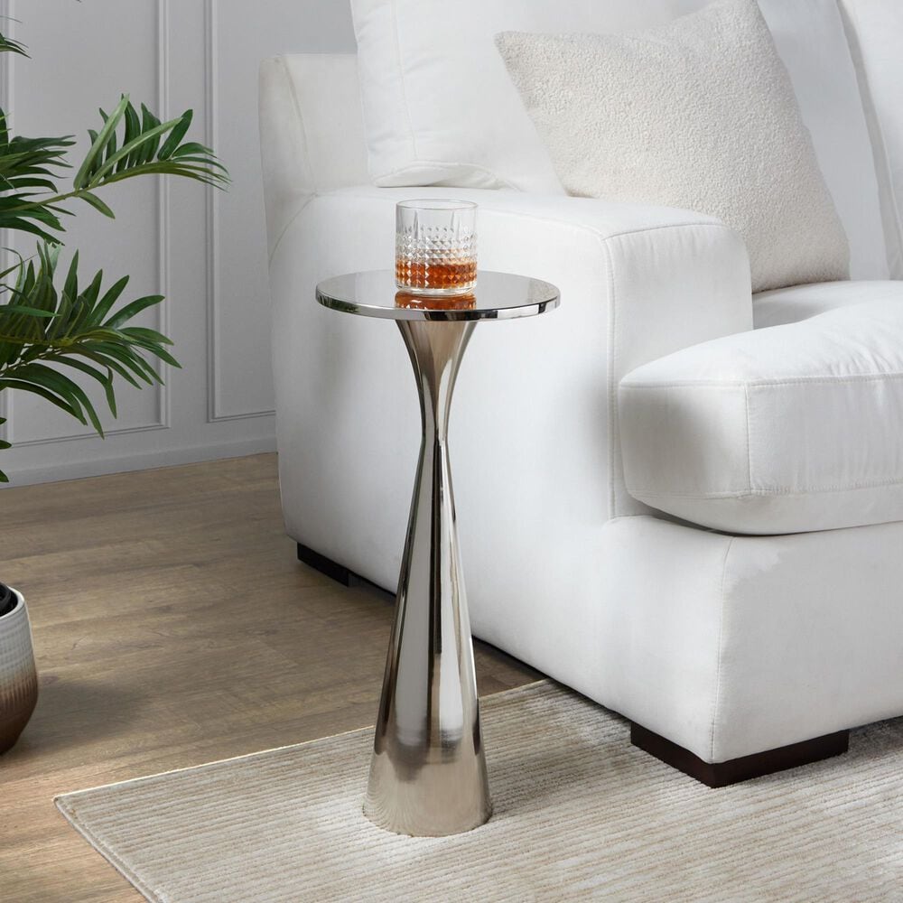Lumisource Gemma 22&quot; Side Table in Polished Nickel, , large