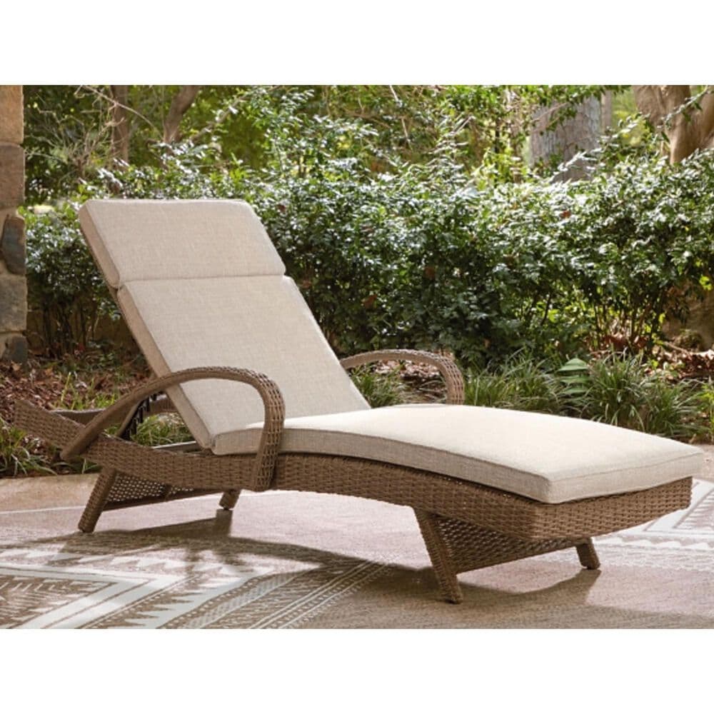 Ashley Laguna Heights Patio Chaise Lounge with Cushion in Beige, , large