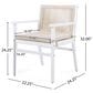 Hearth and Haven Outdoor Dining Chair with Rope Design Back and White Frame in Beige (Set of 2), , large