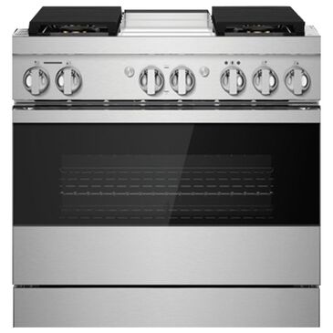 Jenn-Air 36" Professional Range Dual Fuel in Black Glass and Stainless Steel, , large