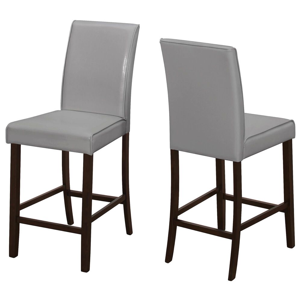 Monarch Specialties Dining Chair with Grey Cushion in Black (Set of 2), , large