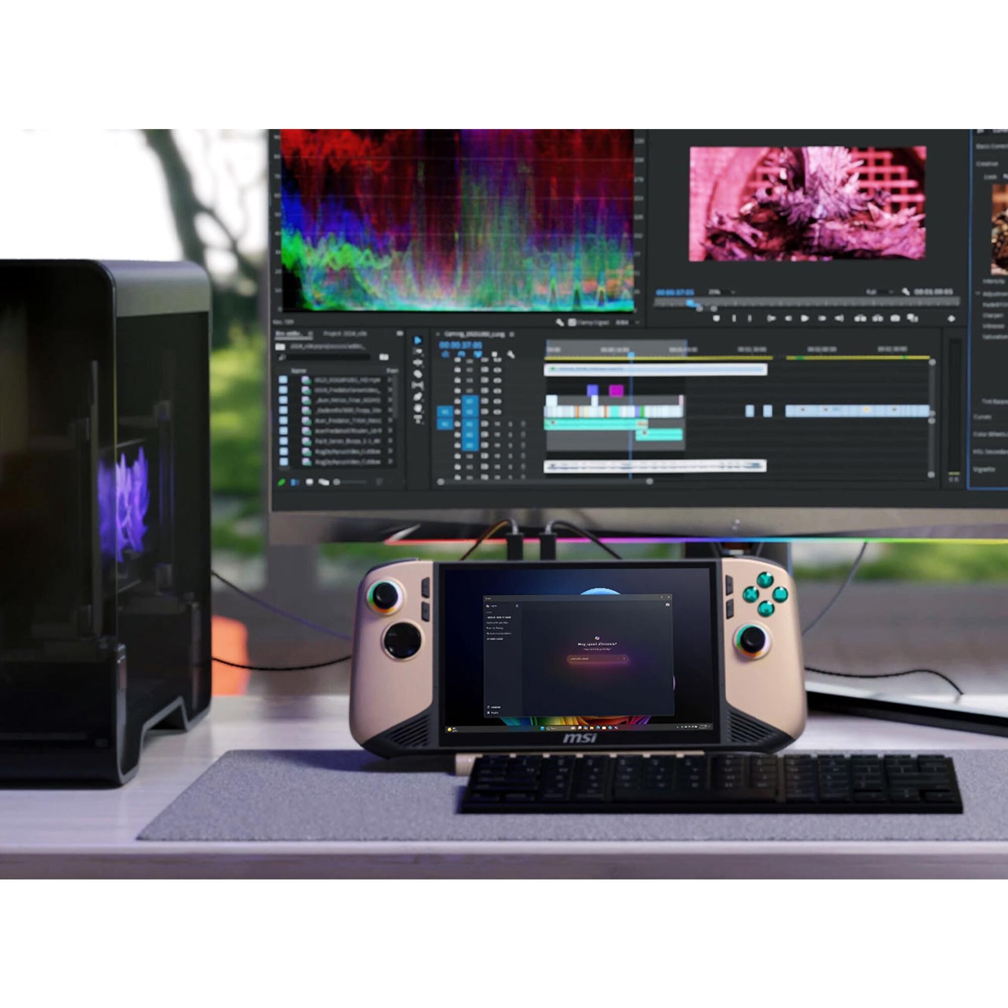 MSI Claw 8 AI+ A2VM Gaming Handhelds in Sandstorm