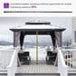 HOMLUX 8" x 10" Outdoor Hardtop Gazebo with Galvanized Steel Roof, Netting, and Curtains Gray, , large