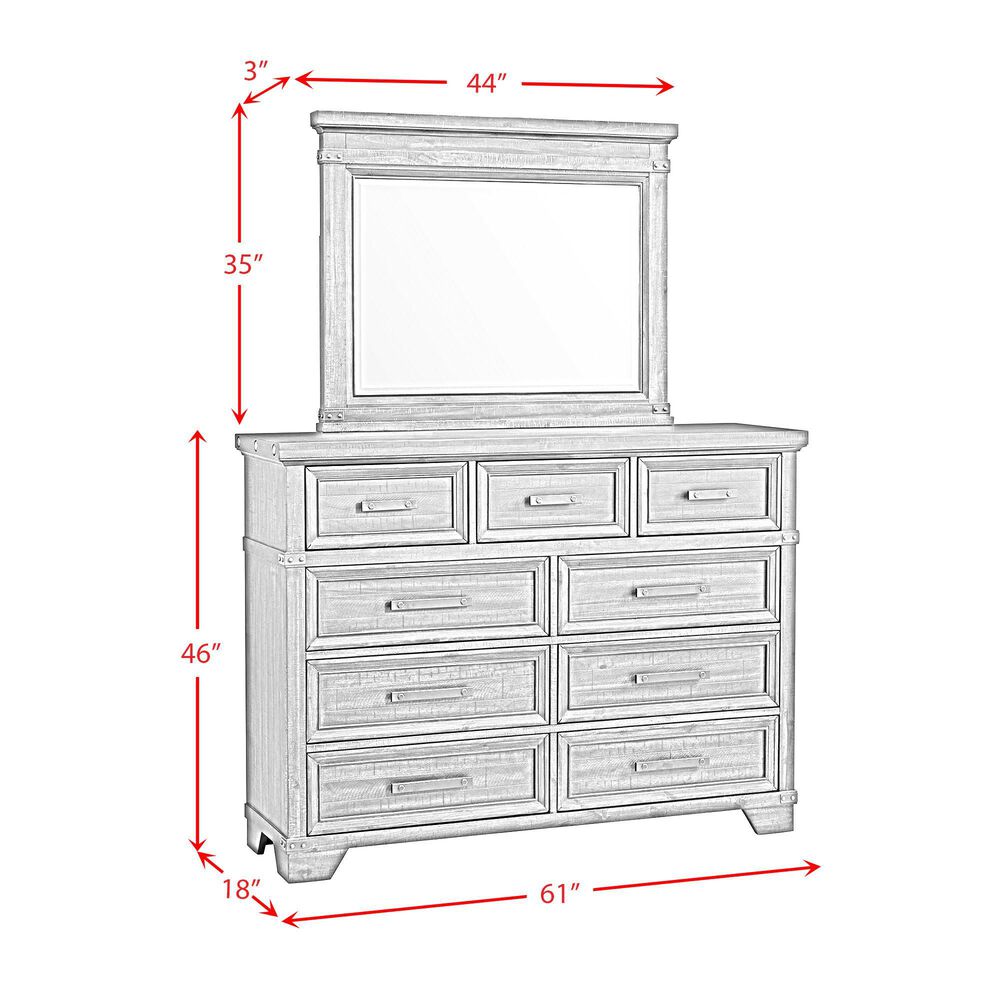 Mayberry Hill Colorado City 9 Dresser and Mirror Set in Charcoal, , large