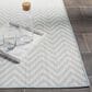 Safavieh Martha Stewart Cyprus Chevron 8" x 10" Grey and Cream Area Rug, , large