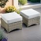 HOMLUX 2-Piece Outdoor Wicker Ottoman Set with Cushion in Gray, , large